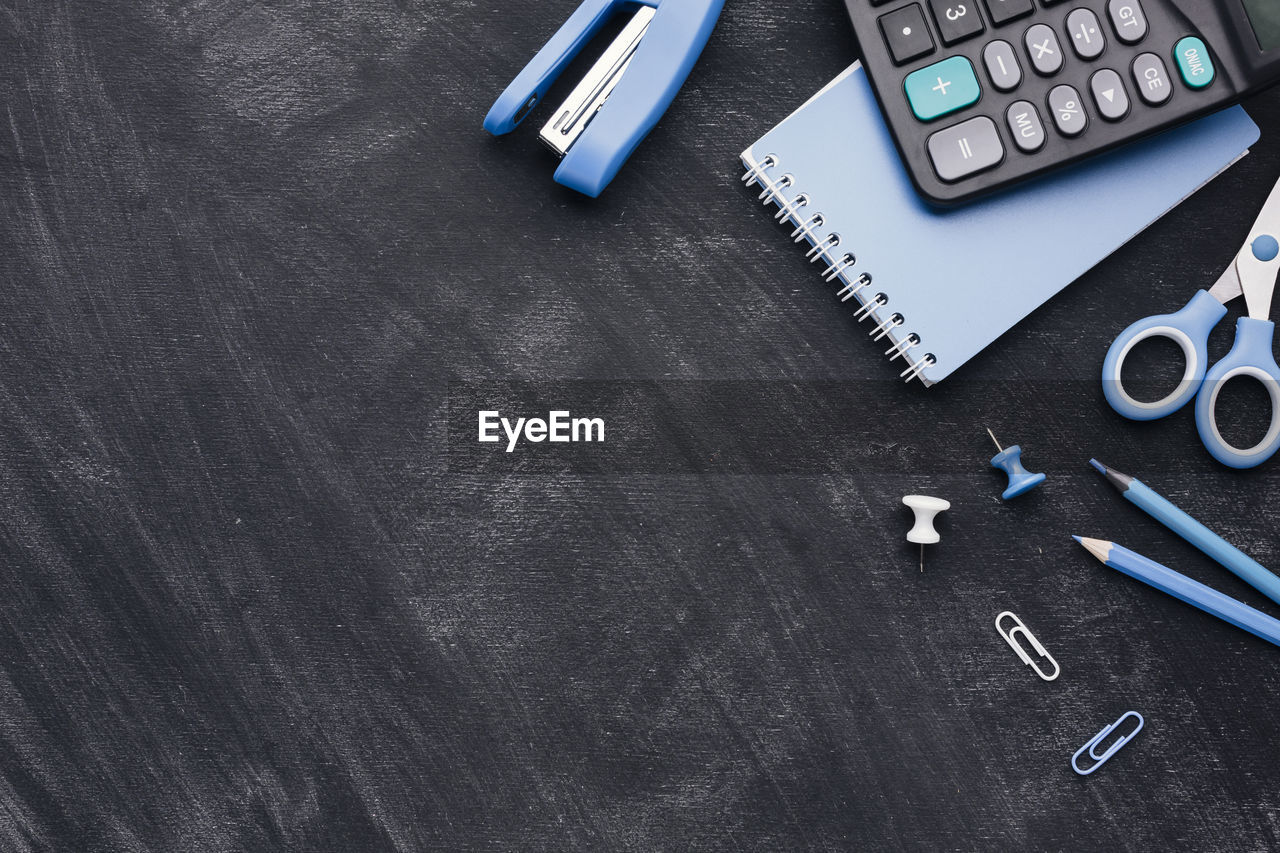 high angle view of keyboard on table