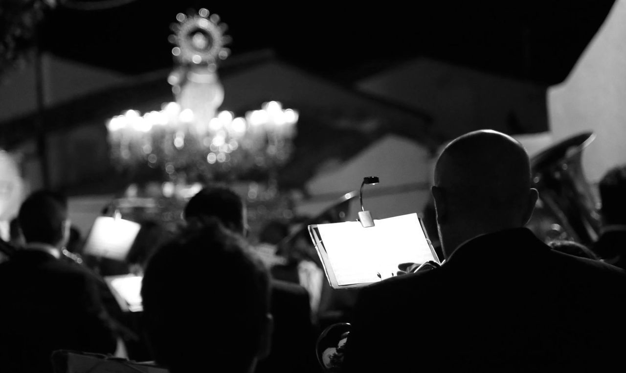 Musicians performing in church