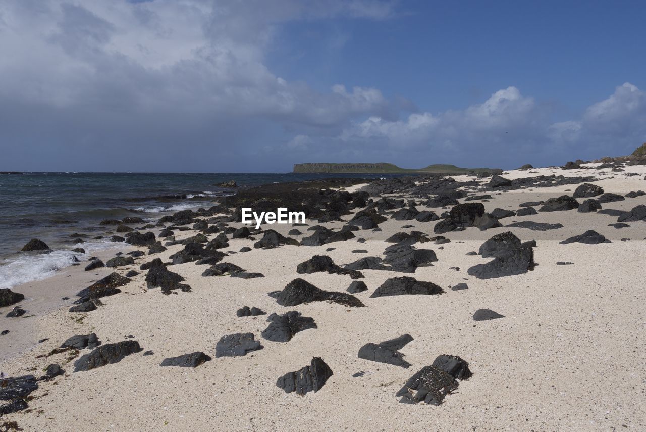 Scenic view of beach against sky