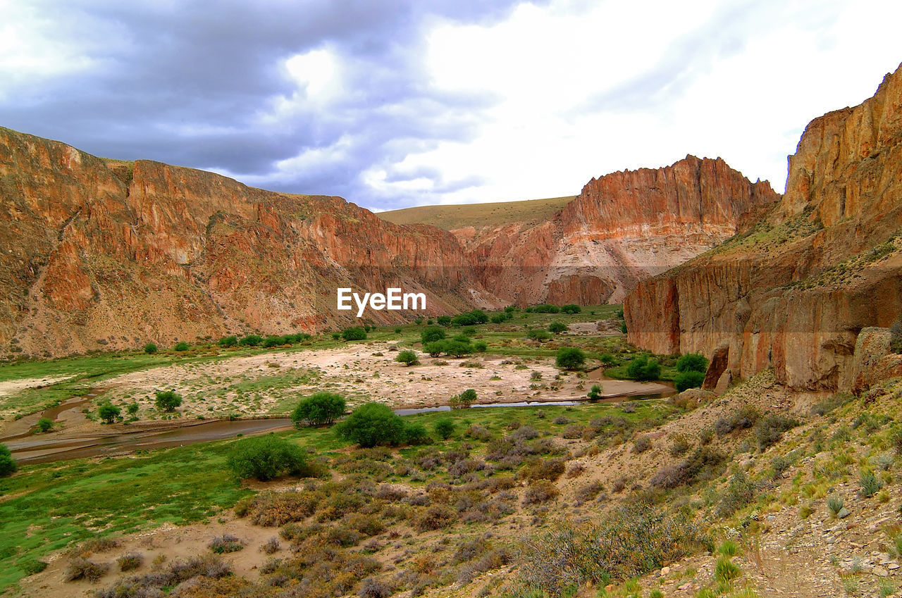 Scenic view of mountains against sky