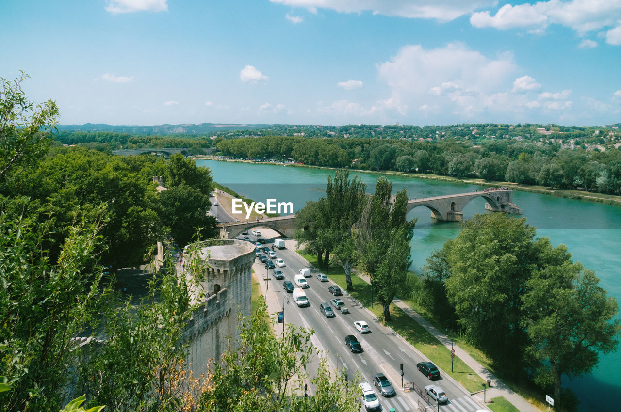 Rhone river in avignon france