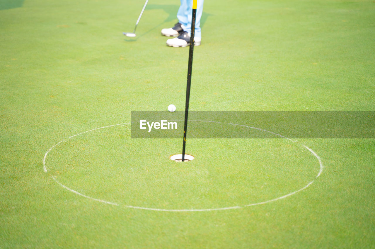 High angle view of golf ball