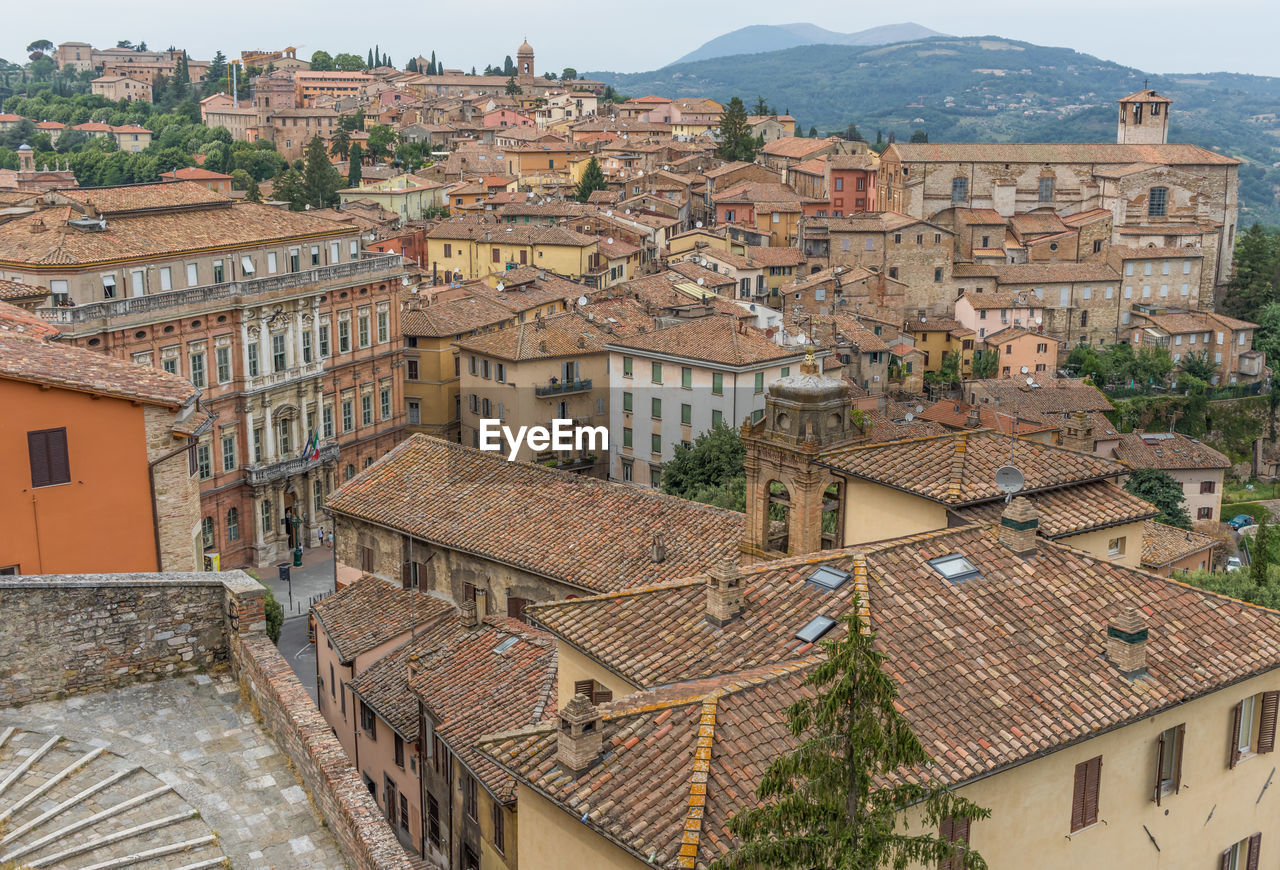 HIGH ANGLE VIEW OF OLD TOWN BY BUILDINGS