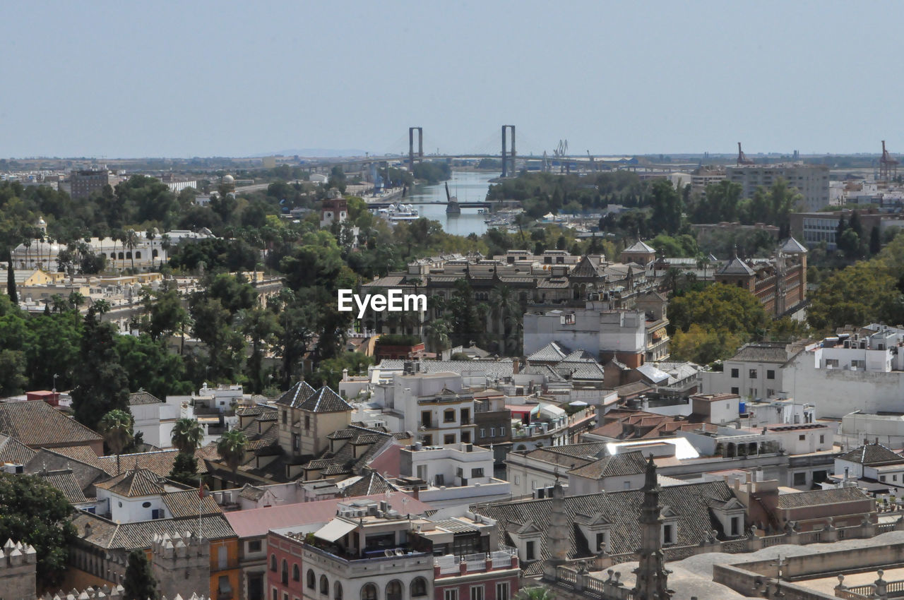 cityscape against clear sky