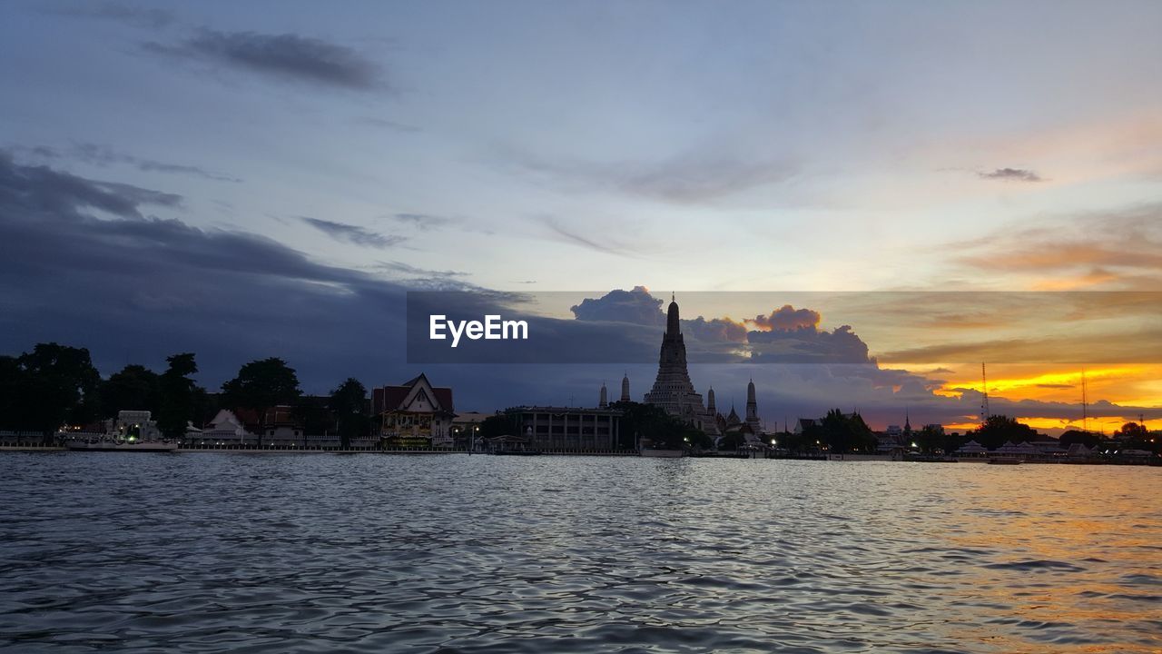 VIEW OF TEMPLE AT SUNSET