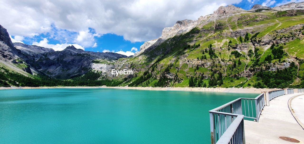 Scenic view of swimming pool against sky