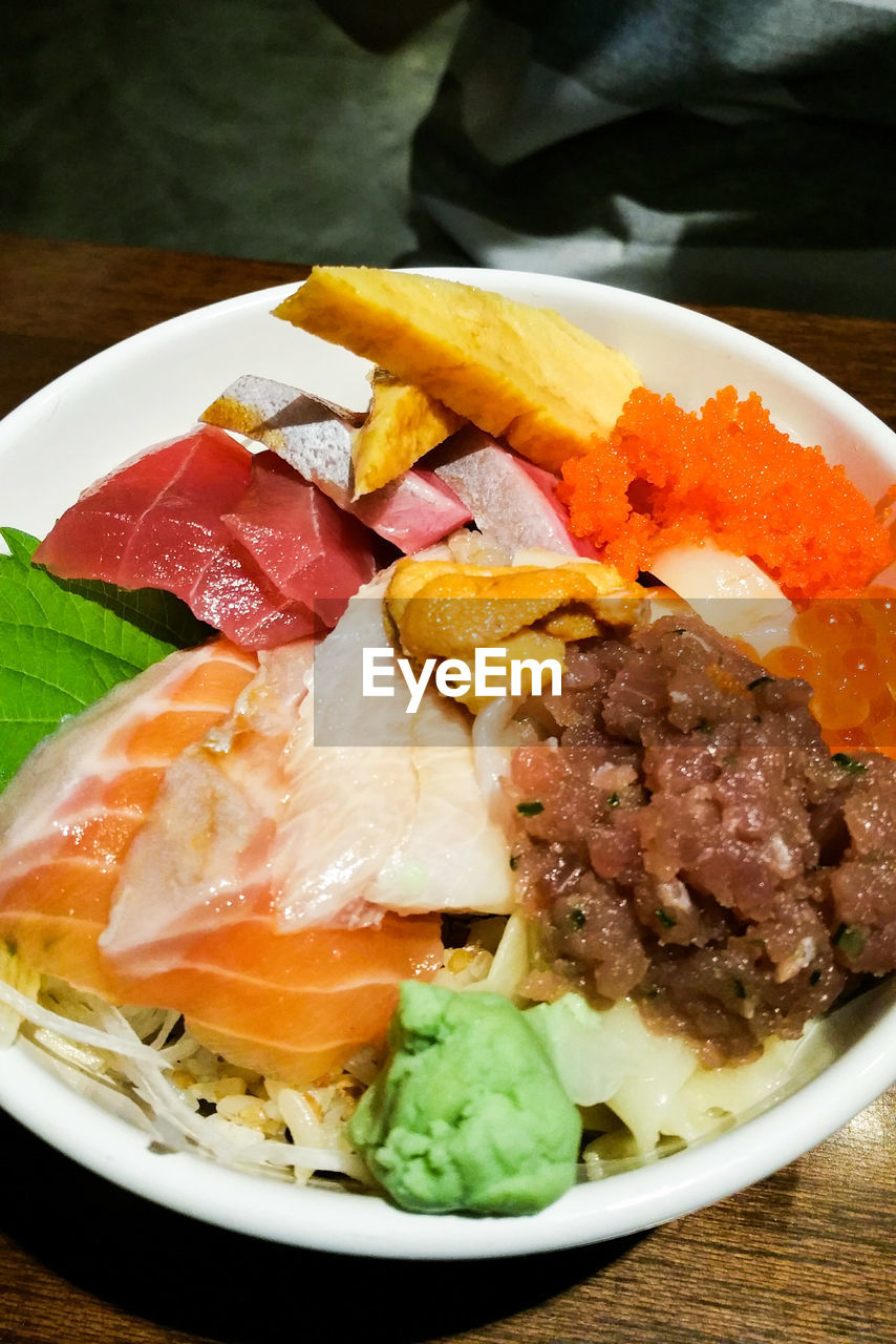 Close-up of food in bowl on table