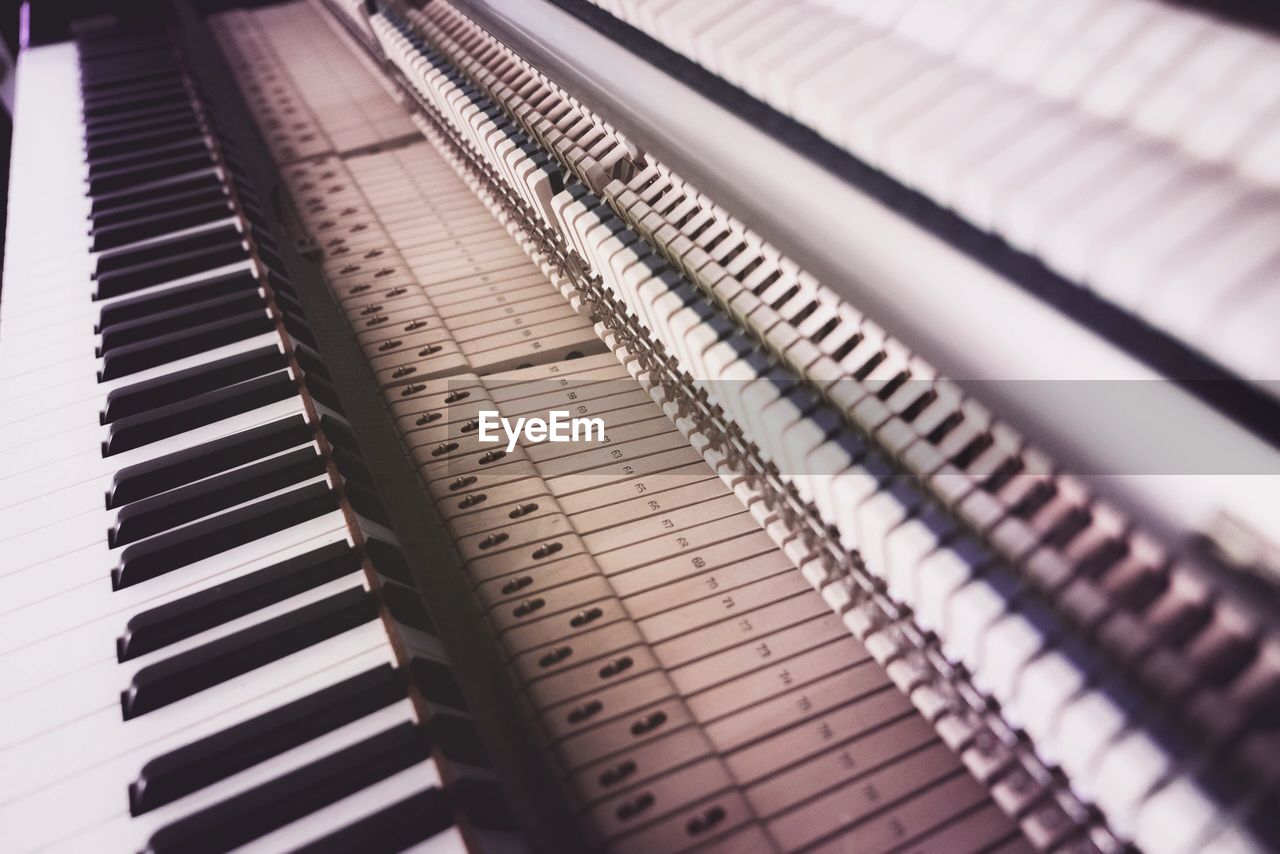 Close-up of piano keys