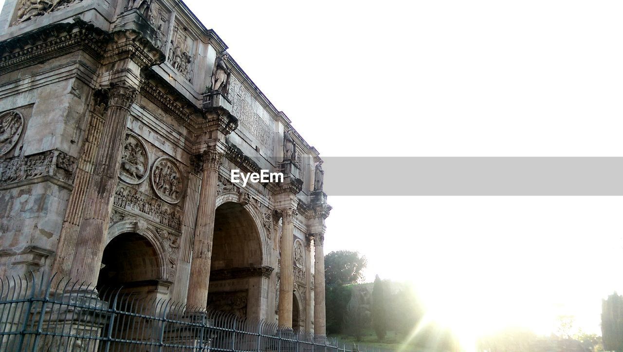 Low angle view of historic building against sky