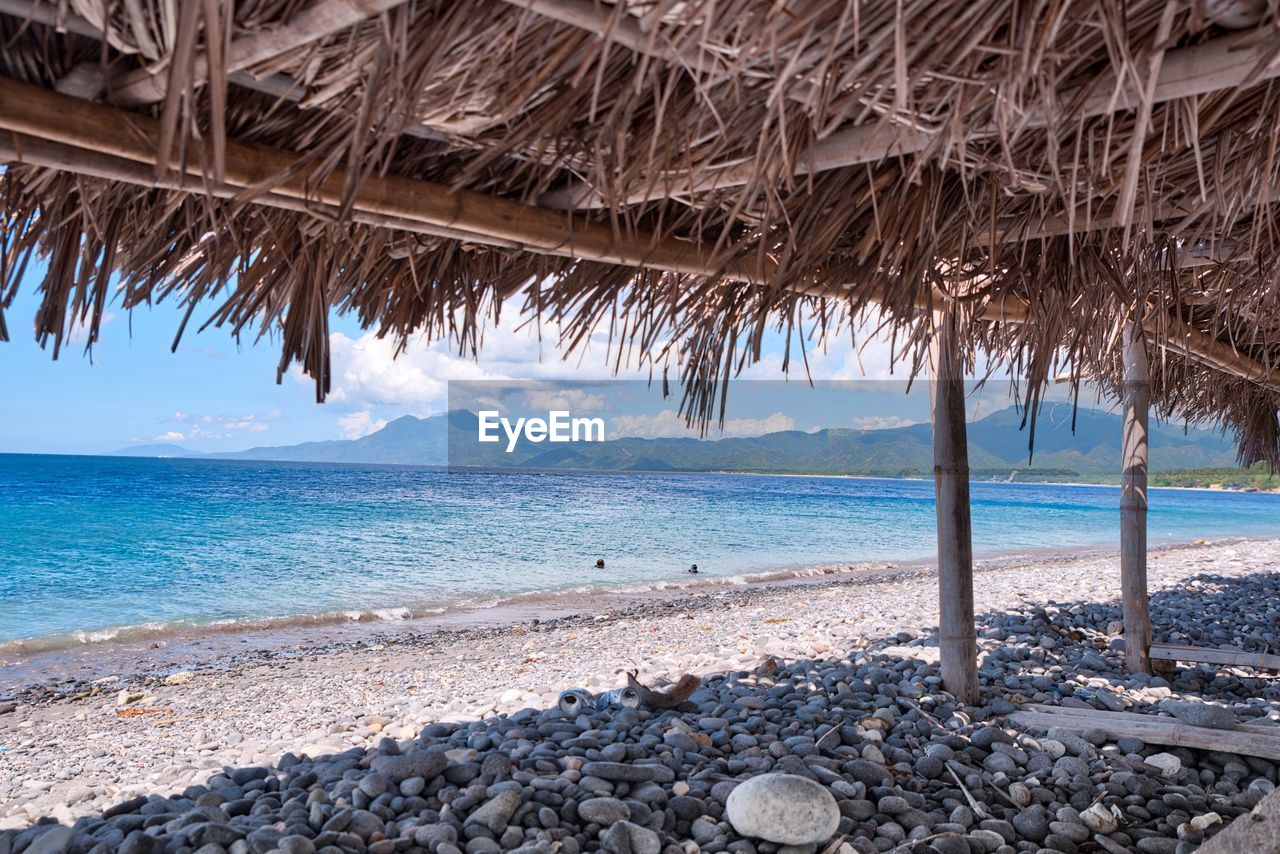 Scenic view of beach against sky