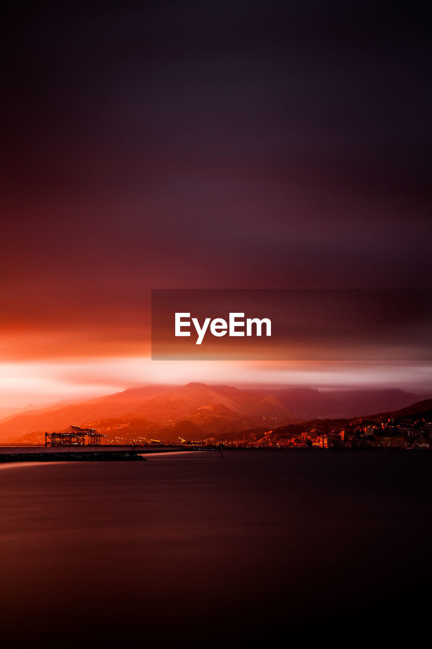 View of sea against sky during sunset