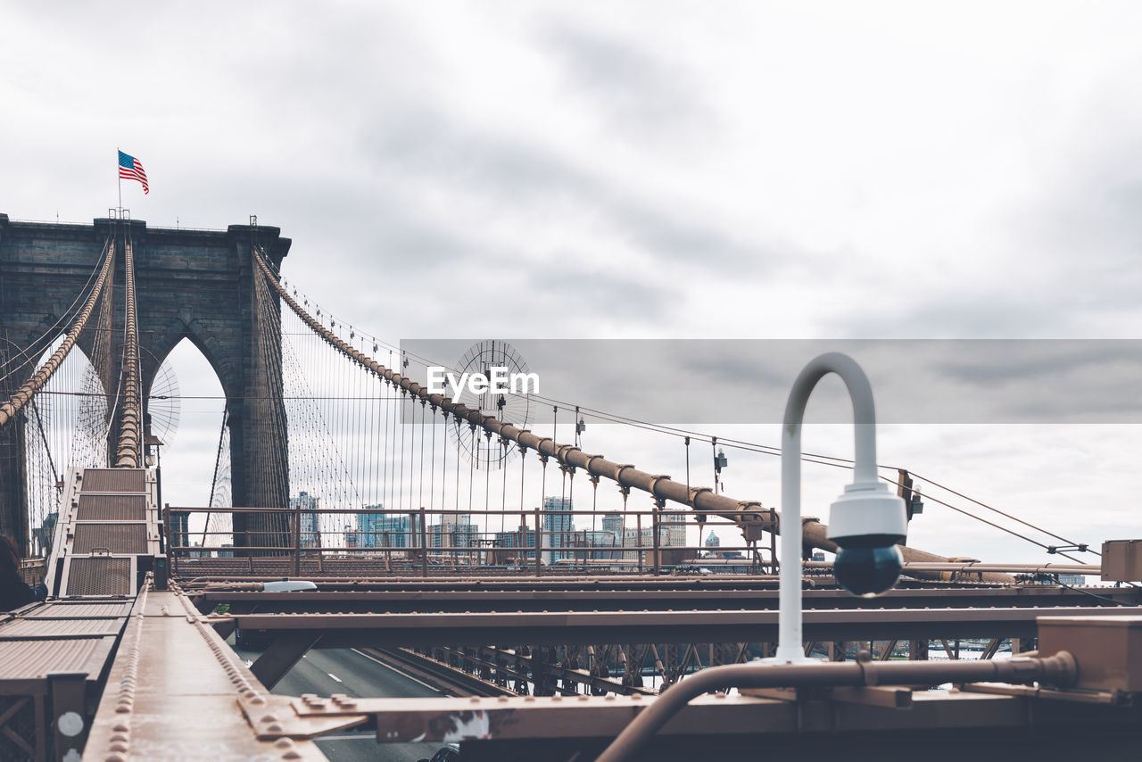 Details of the brooklyn bridge in new york city, usa.