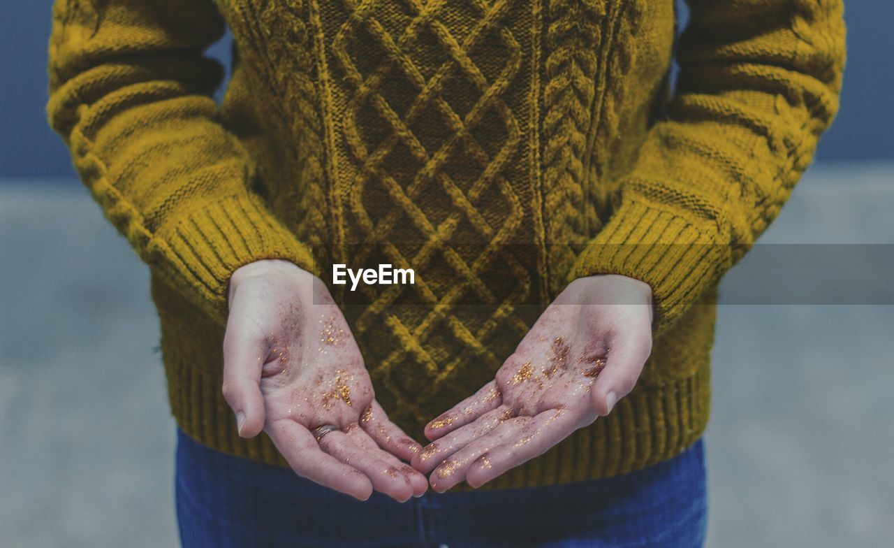 Close-up of dirty hands