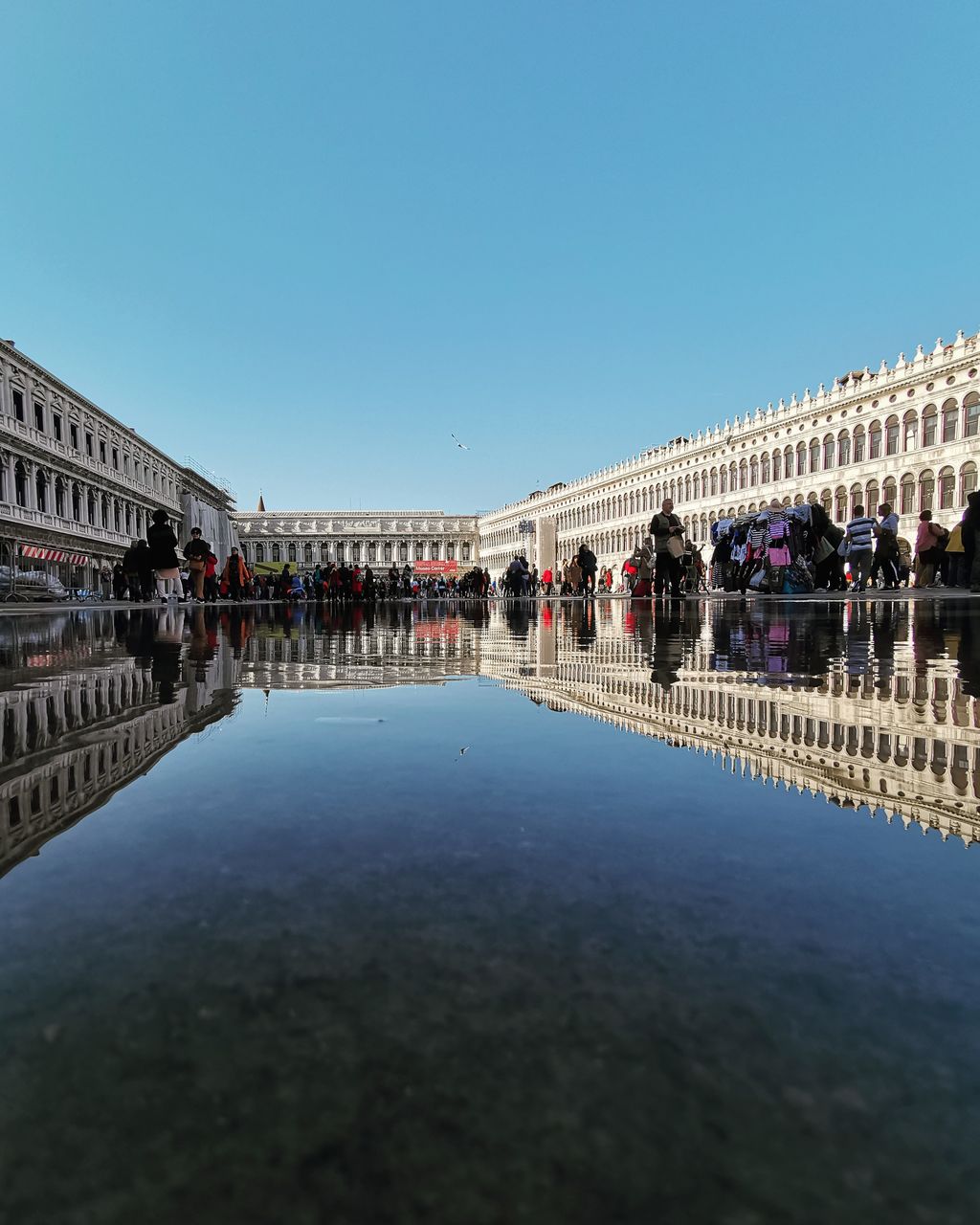 Reflection of buildings in city