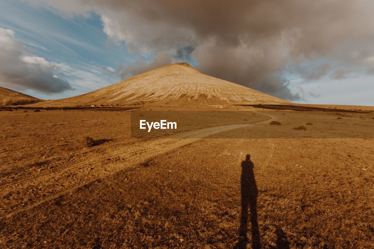 Scenic view of landscape against cloudy sky