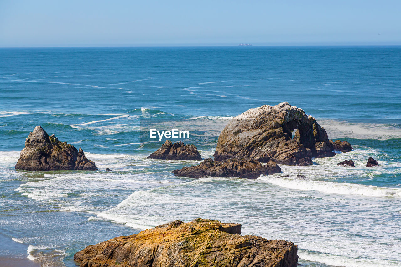 View of seal rocks from point lobos, san francisco, ca, united states