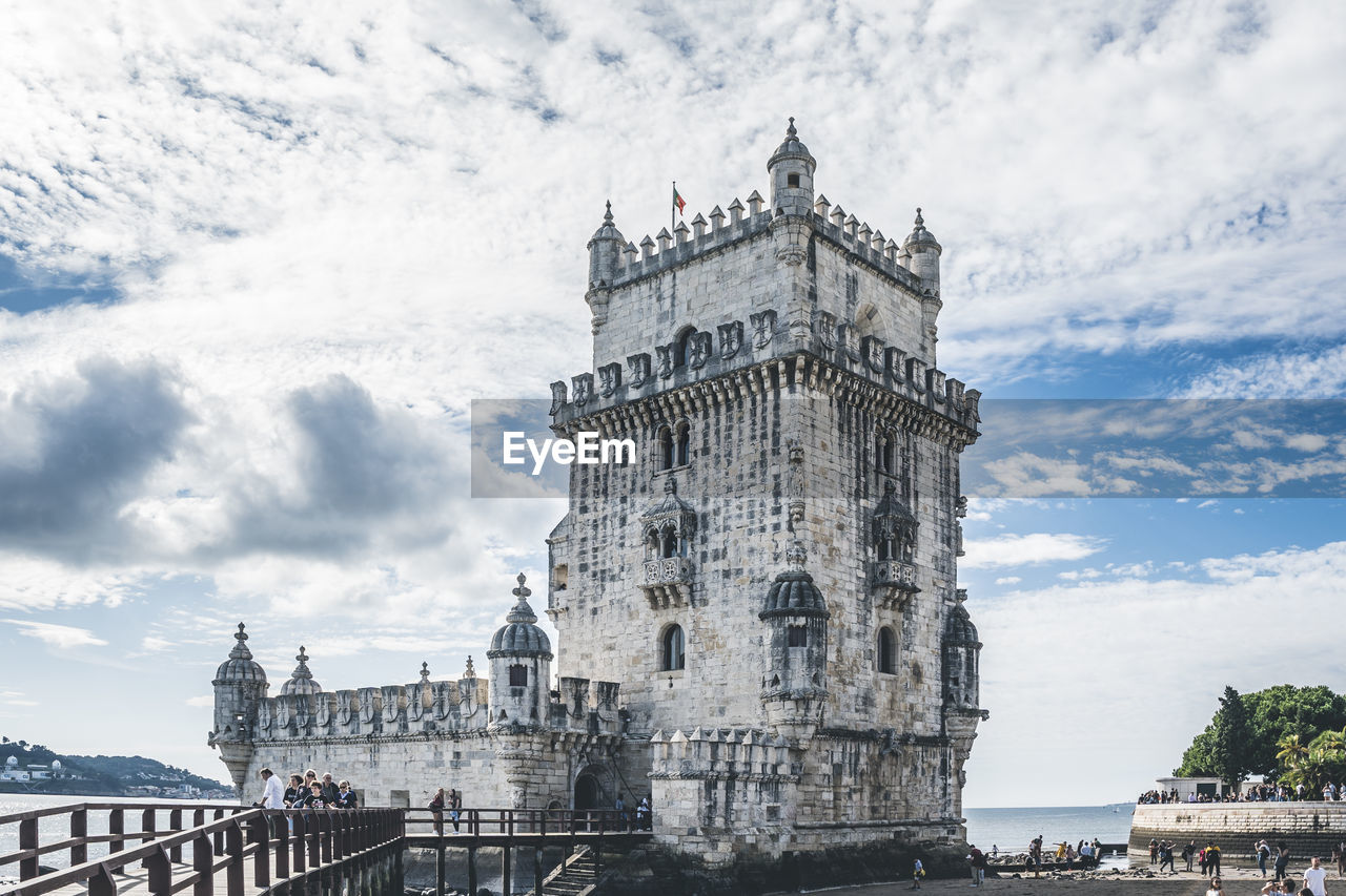 Belem tower of saint vincent , lisbon, portugal. beautiful 16th-century fortification. 