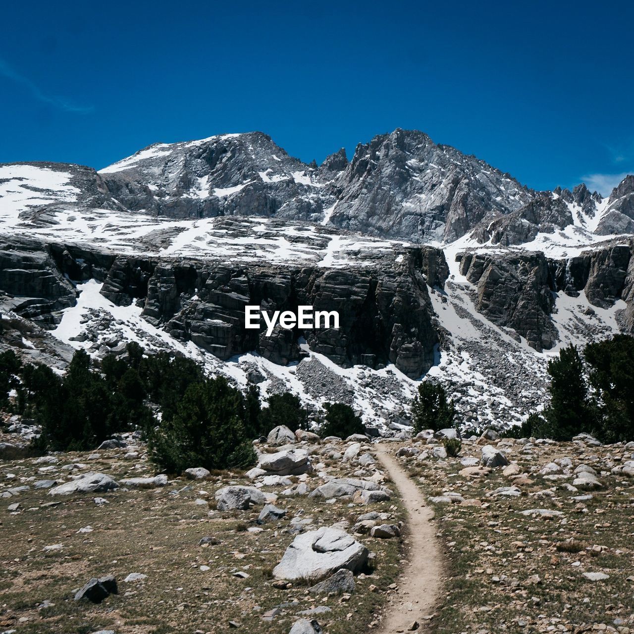 Scenic view of mountains against clear sky