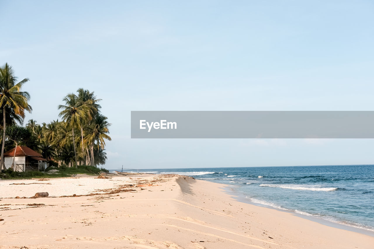 Scenic view of beach against sky on the banana beach