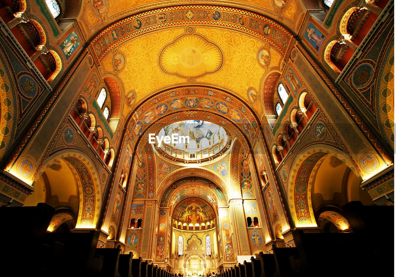 Low angle view of interior of szeged cathedral