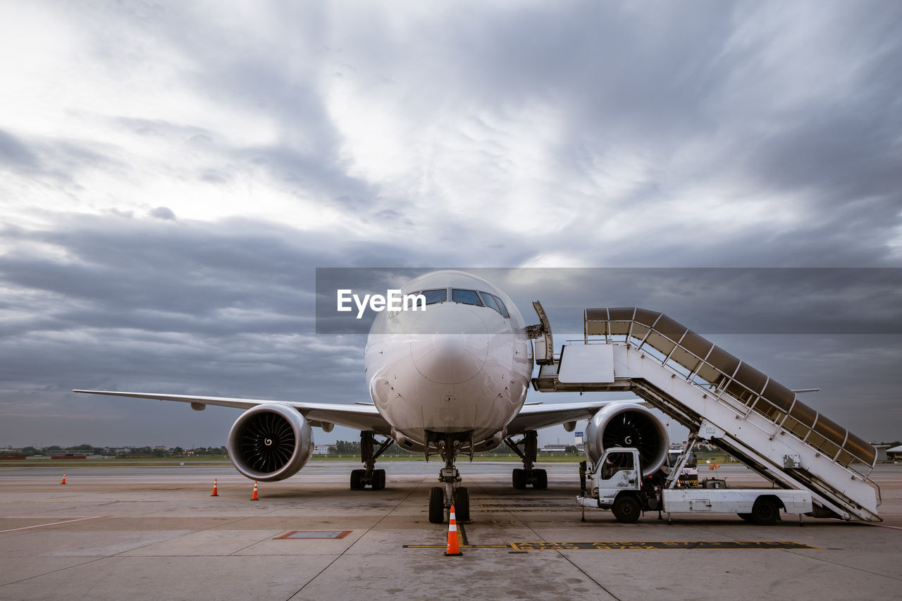 Airplane on airport runway