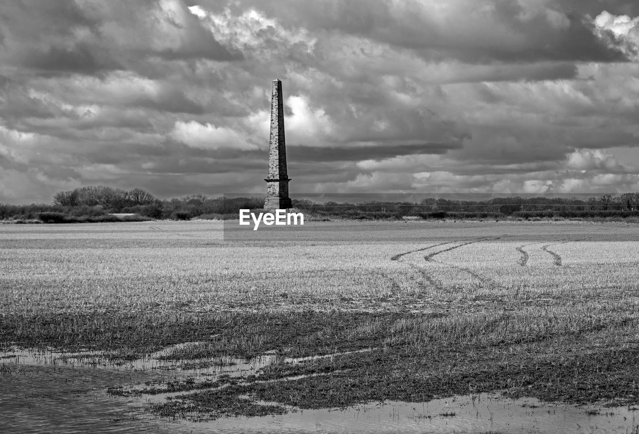 Scenic view of land against sky