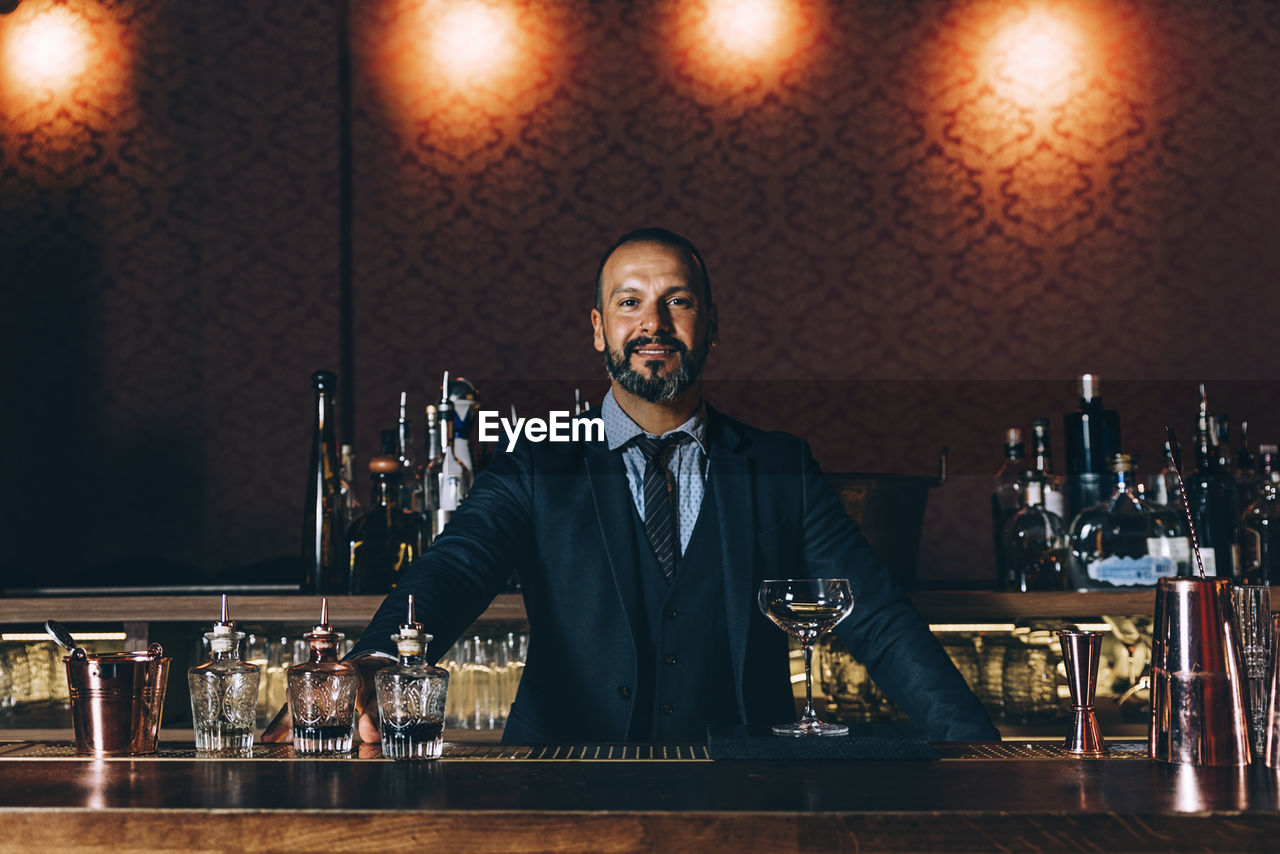 Portrait of mature man in bar