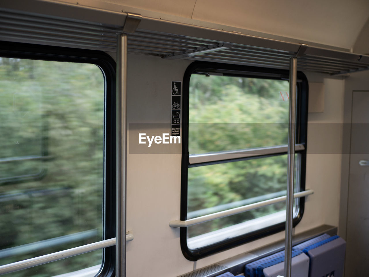 Train seen through window