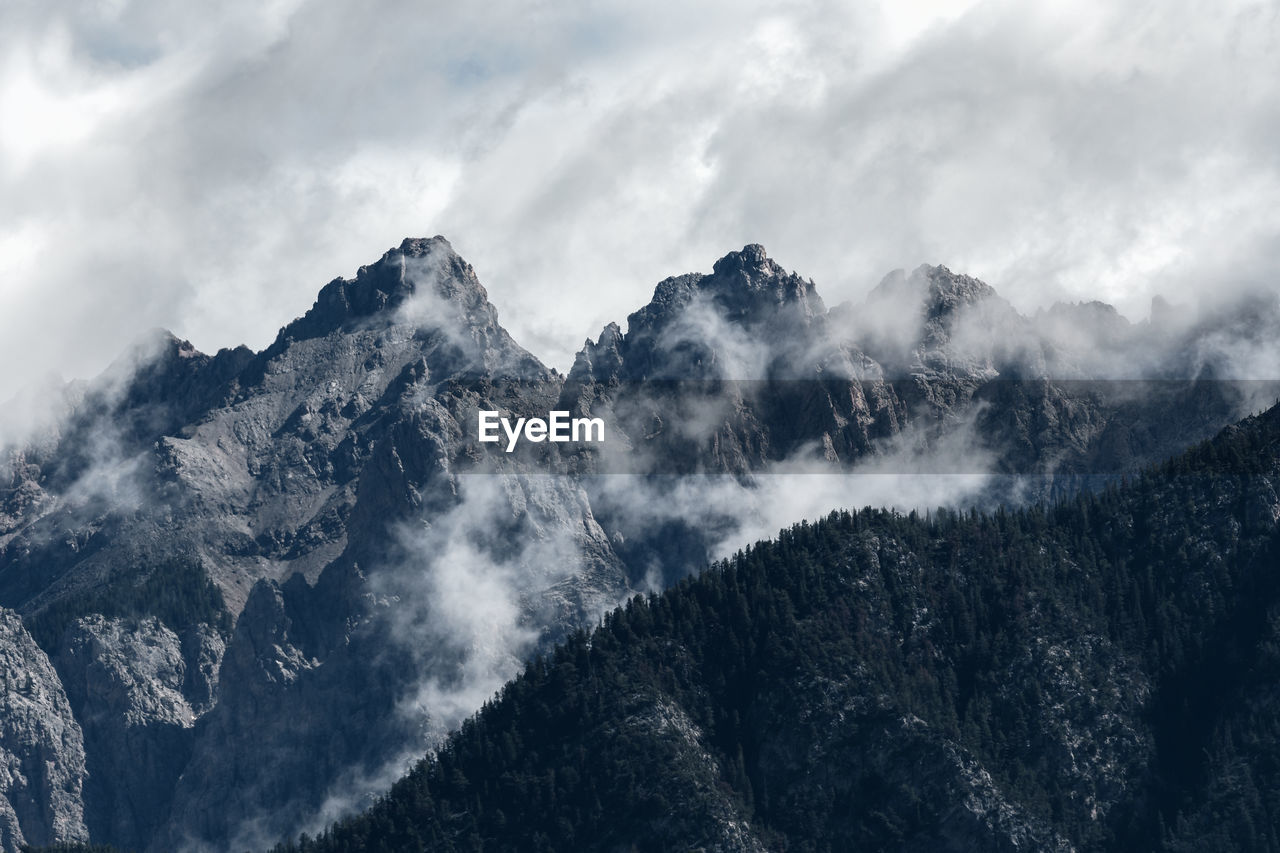 Scenic view of mountains against sky