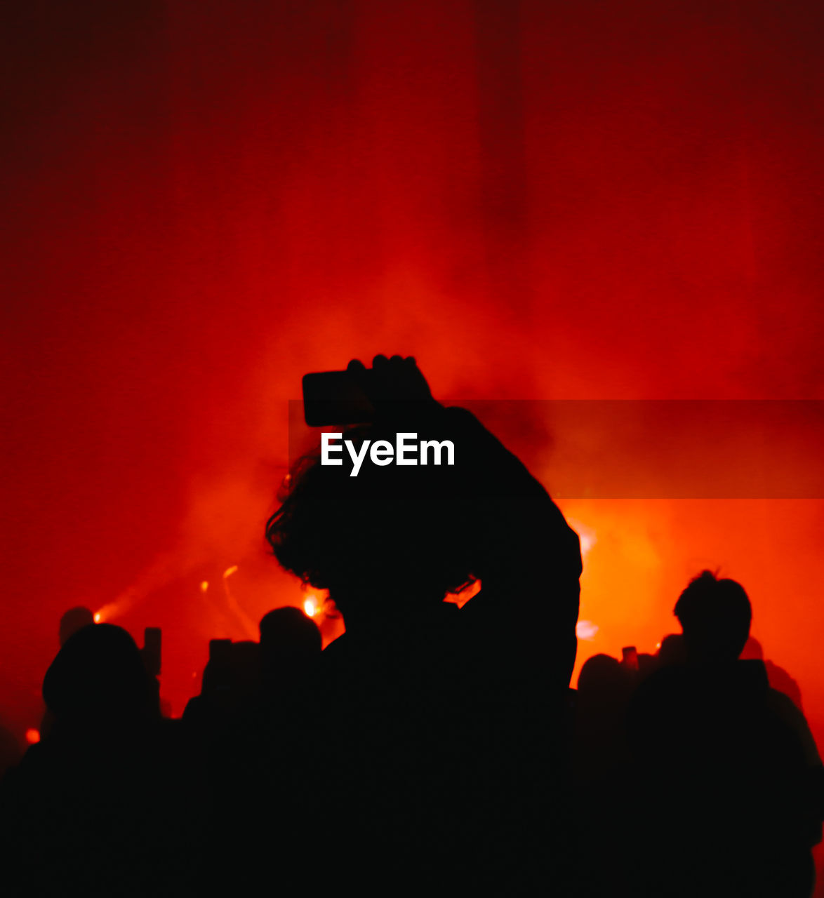 Silhouette people at music concert