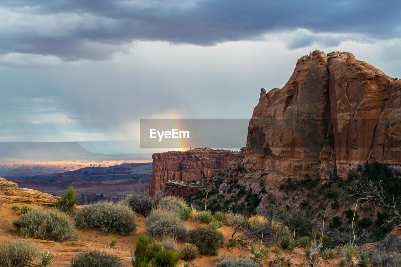 Scenic view of rocky mountains against sky