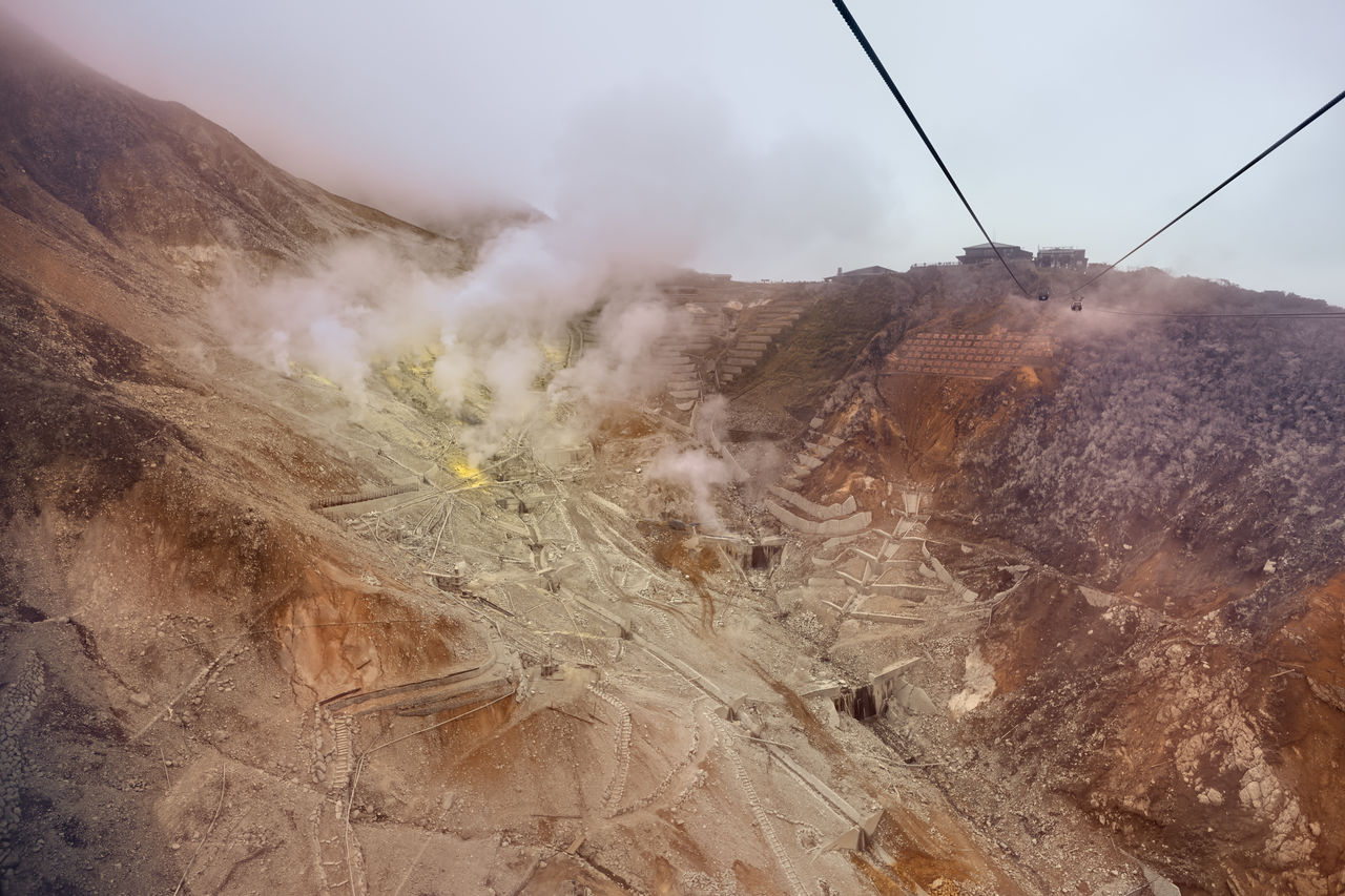 Natural sulfur vents near hakone, japan.