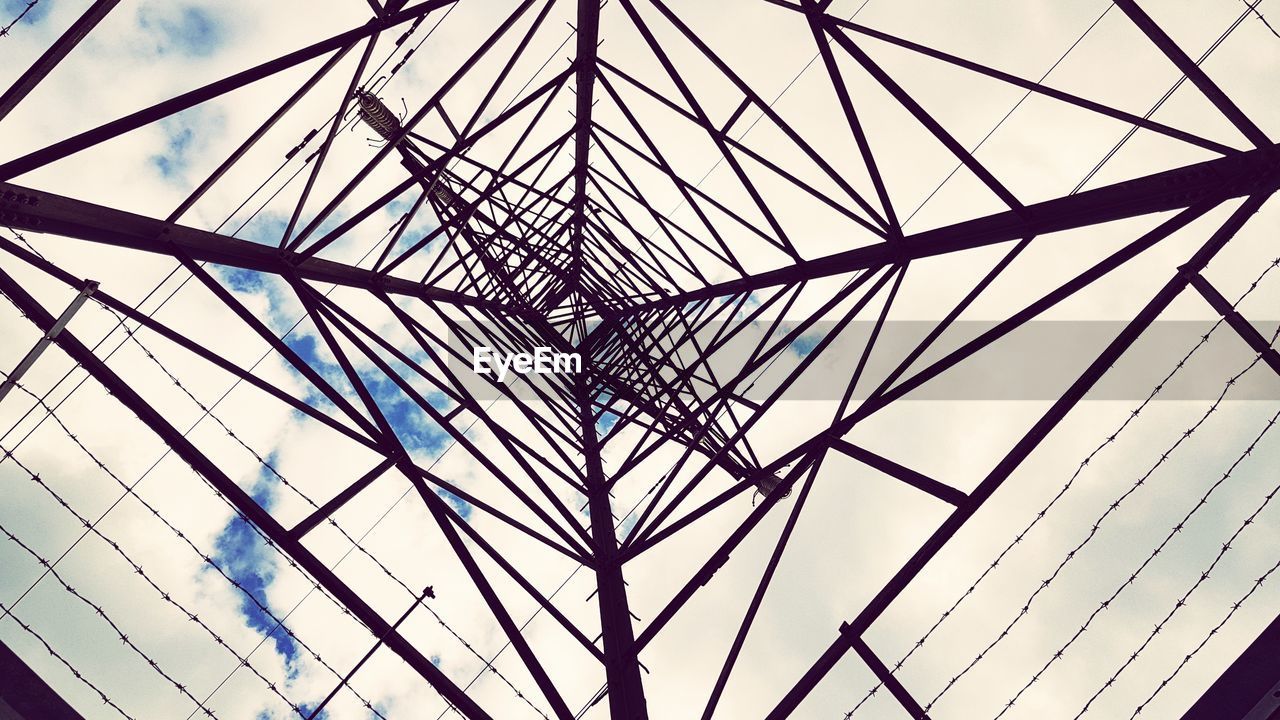 Low angle view of pylon looking upward