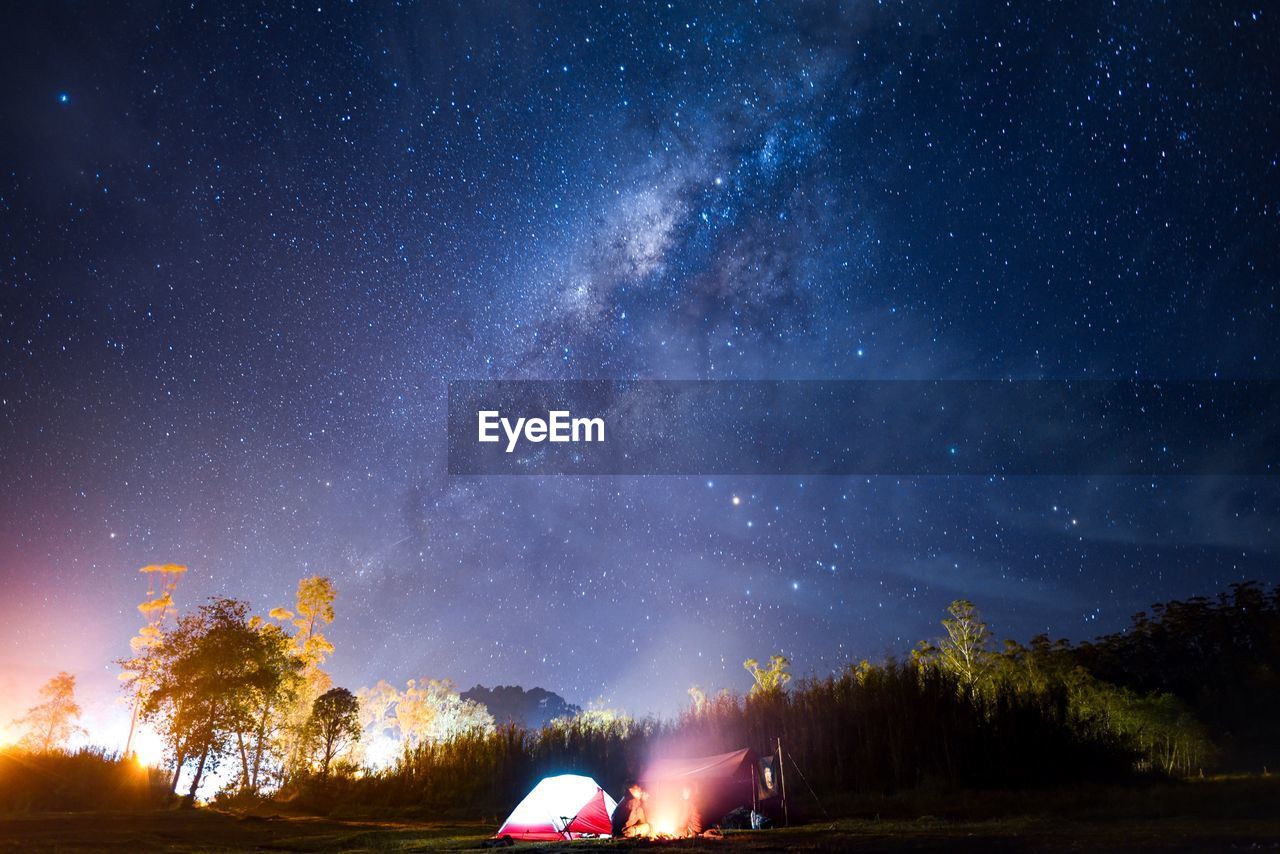 Scenic view of star field in sky at night
