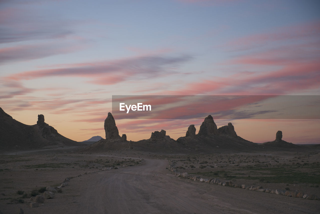 Trona pillars in soft sunrise pastel colors