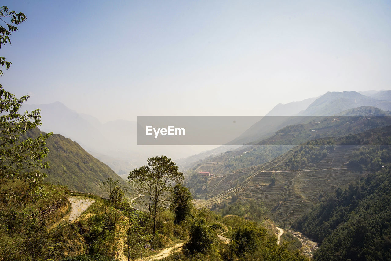 Scenic view of landscape against clear sky