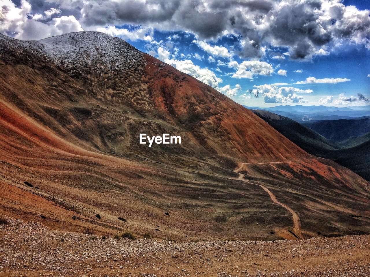 SCENIC VIEW OF MOUNTAIN AGAINST CLOUDY SKY