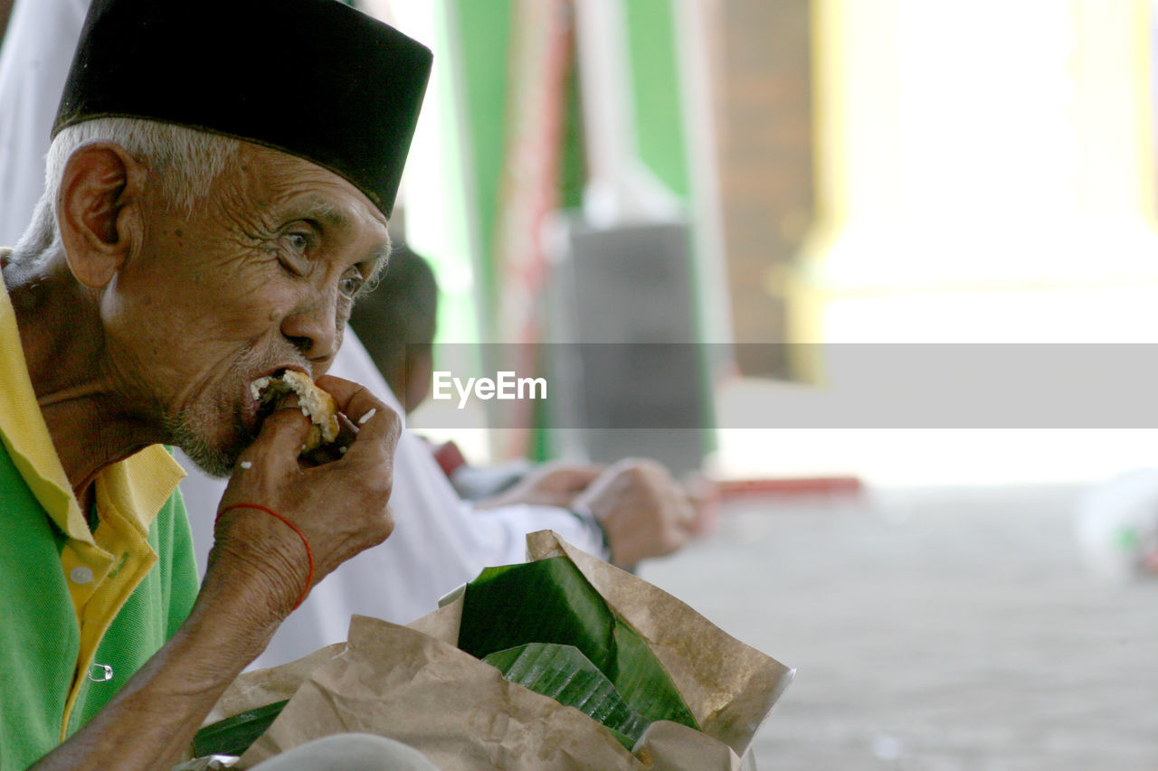 Man eating food