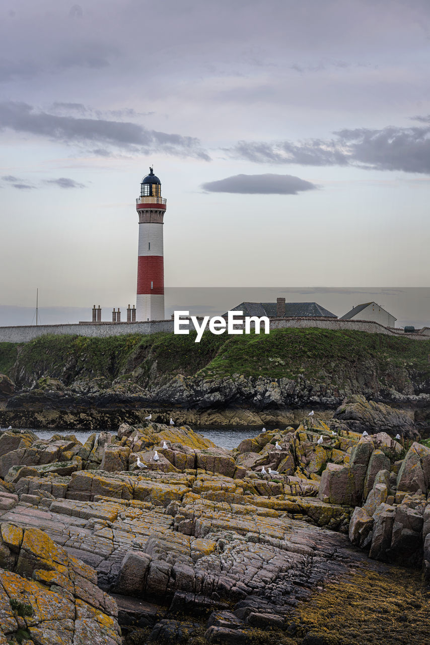 Buchan ness lighthouse was established in 1827 by robert stevenson.