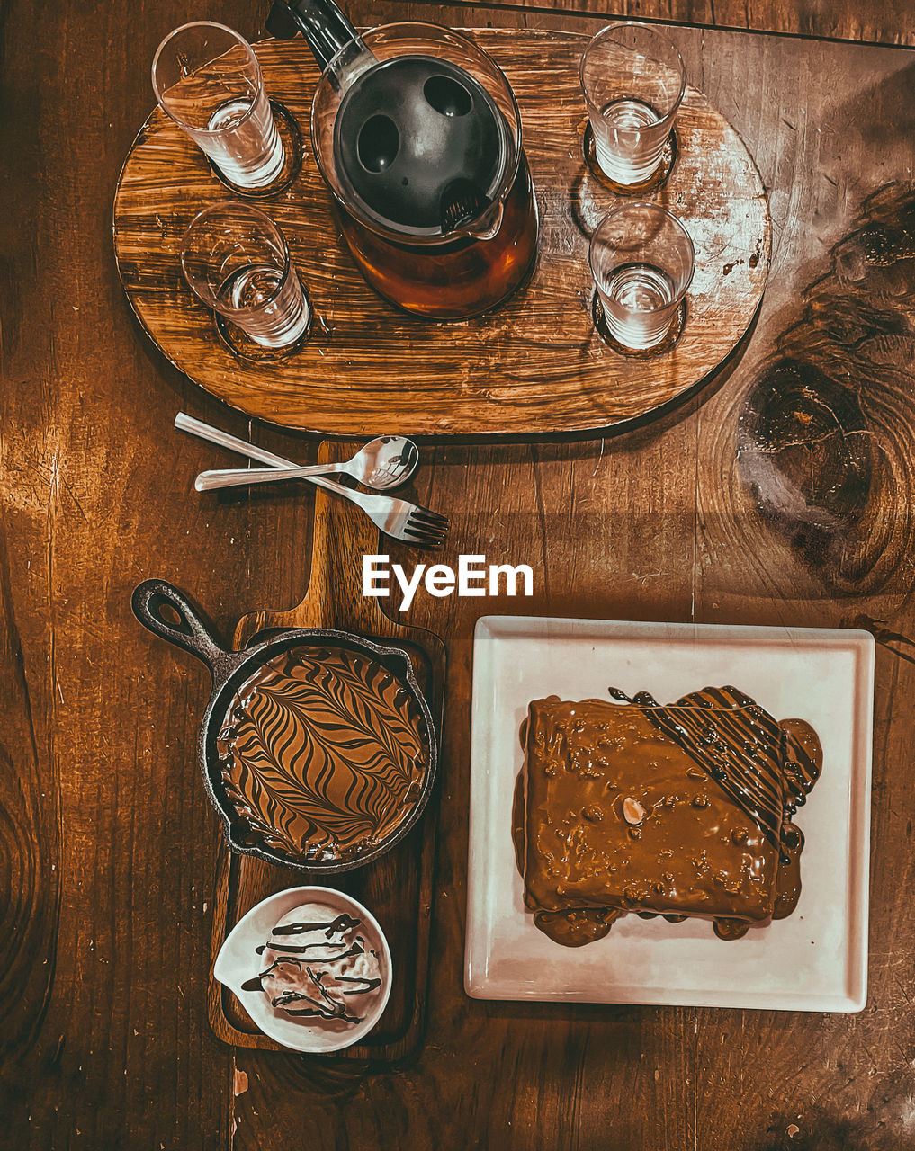 High angle view of food on table