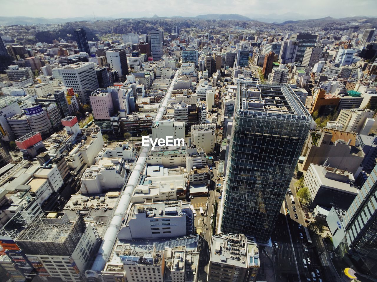 High angle view of cityscape