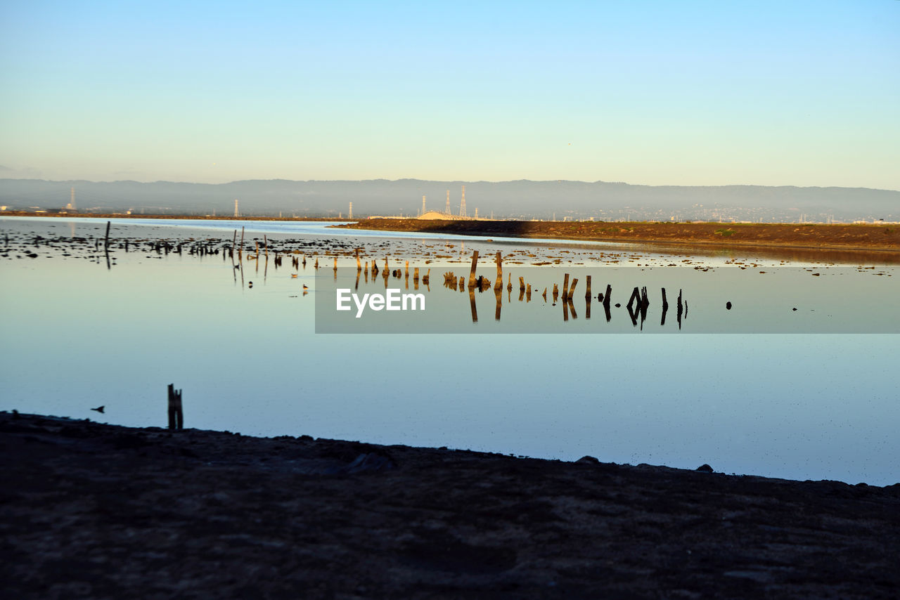 SCENIC VIEW OF BIRDS IN LAKE AGAINST SKY