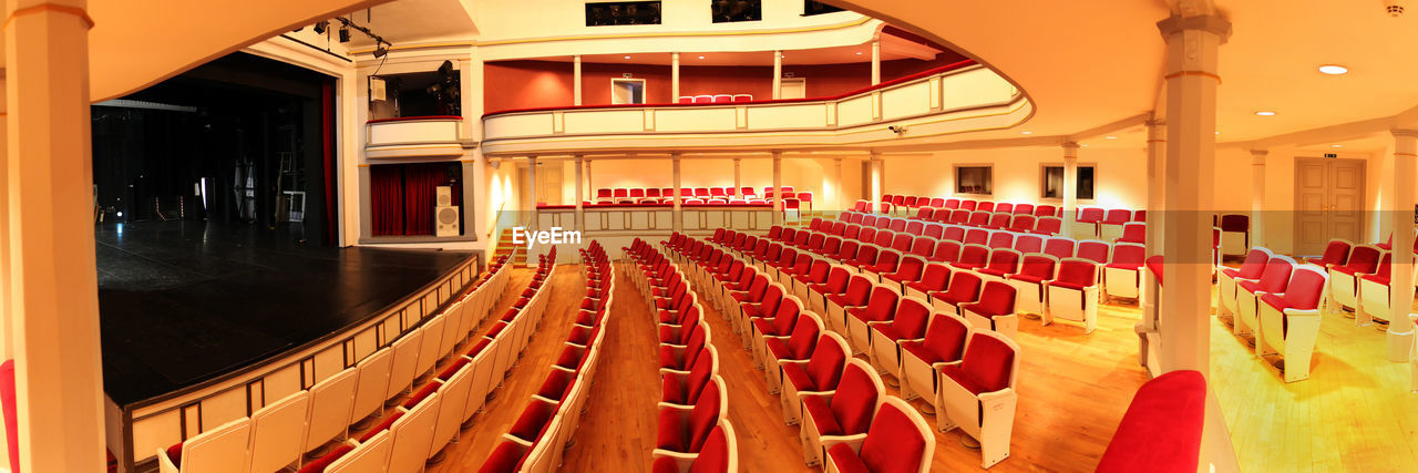 View of illuminated empty auditorium