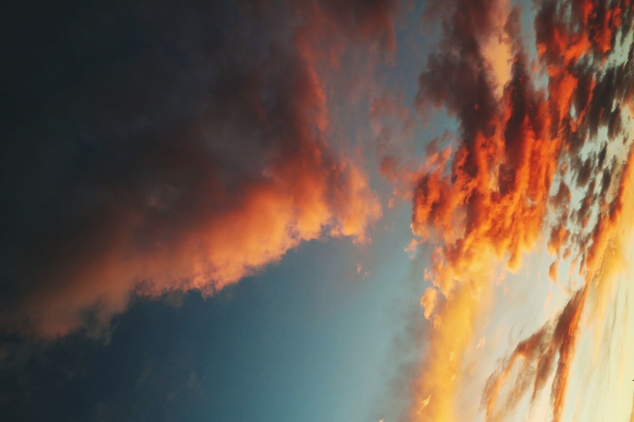 Scenic view of orange clouds in sky during sunset