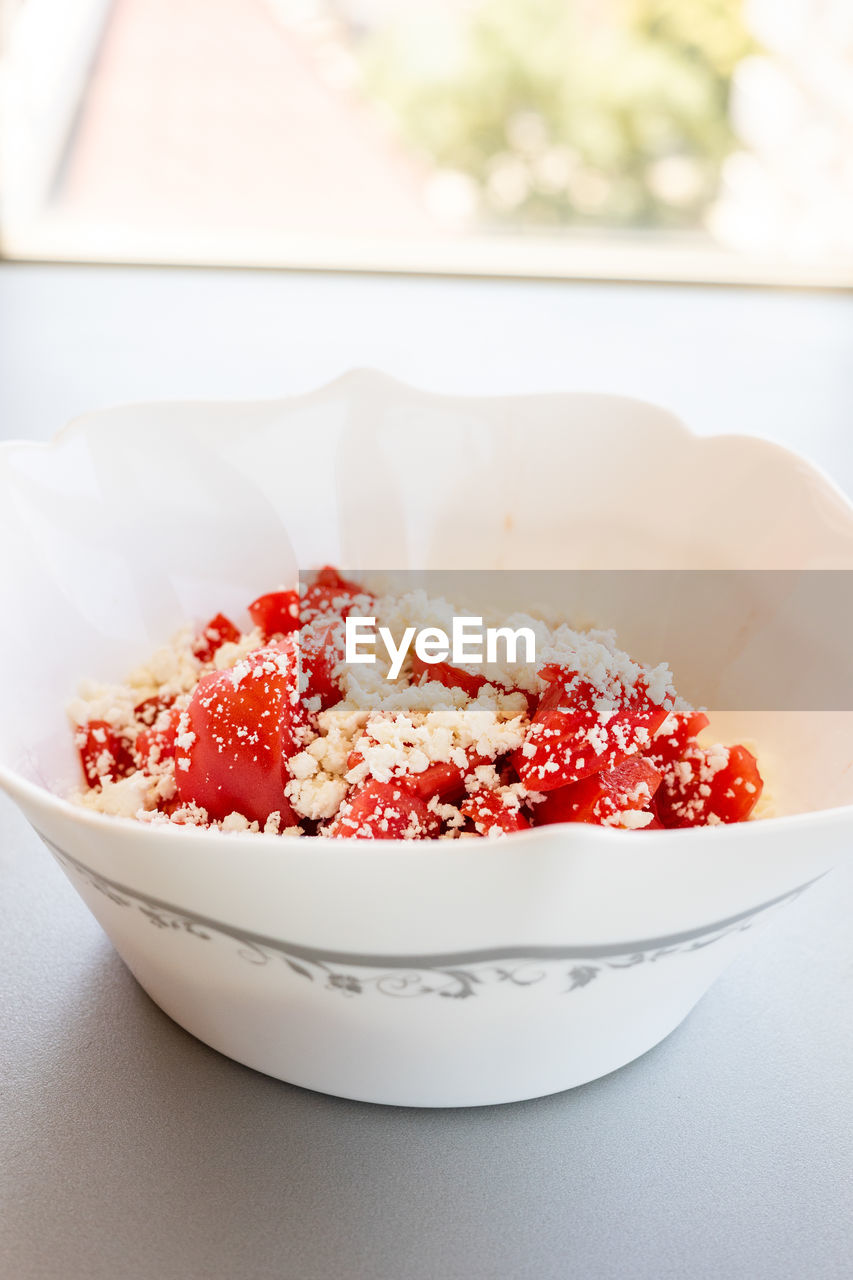 food and drink, food, healthy eating, fruit, bowl, wellbeing, dish, breakfast, produce, berry, meal, freshness, no people, indoors, dessert, red, studio shot