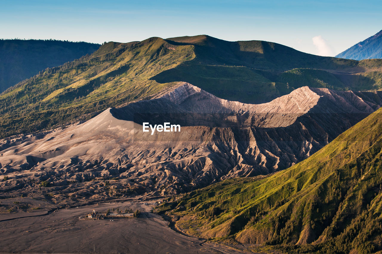 Aerial view of mountain range