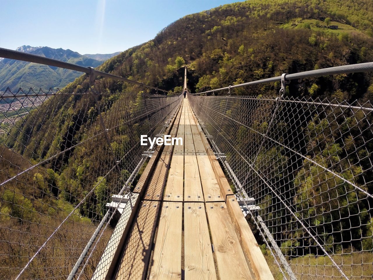 Footbridge over a deep valley