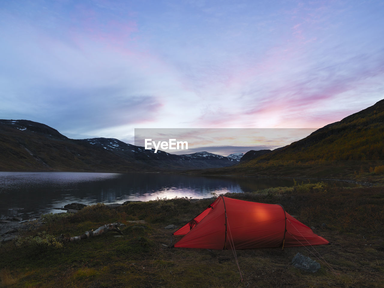 Tent at lake