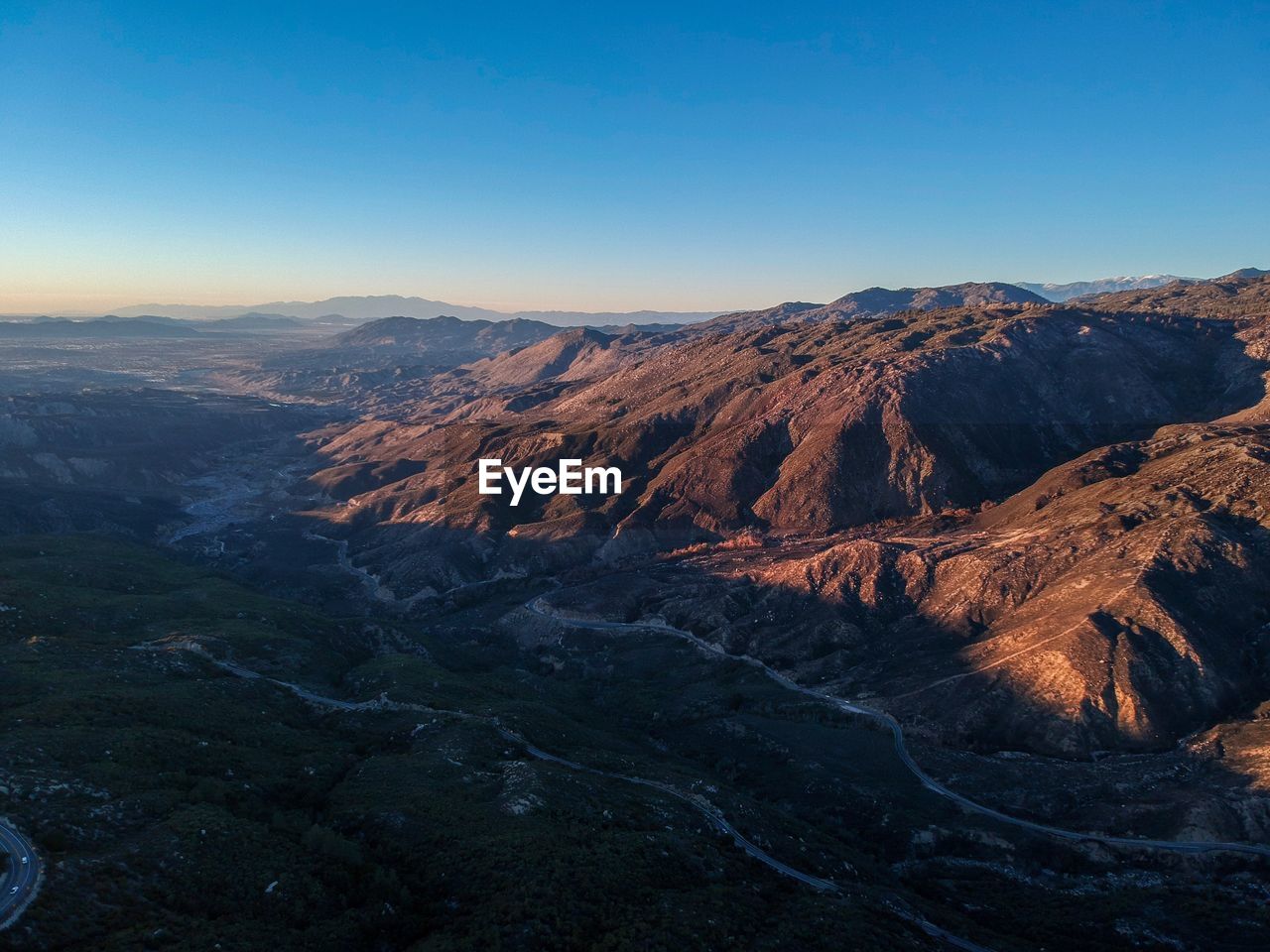 Aerial view of dramatic landscape