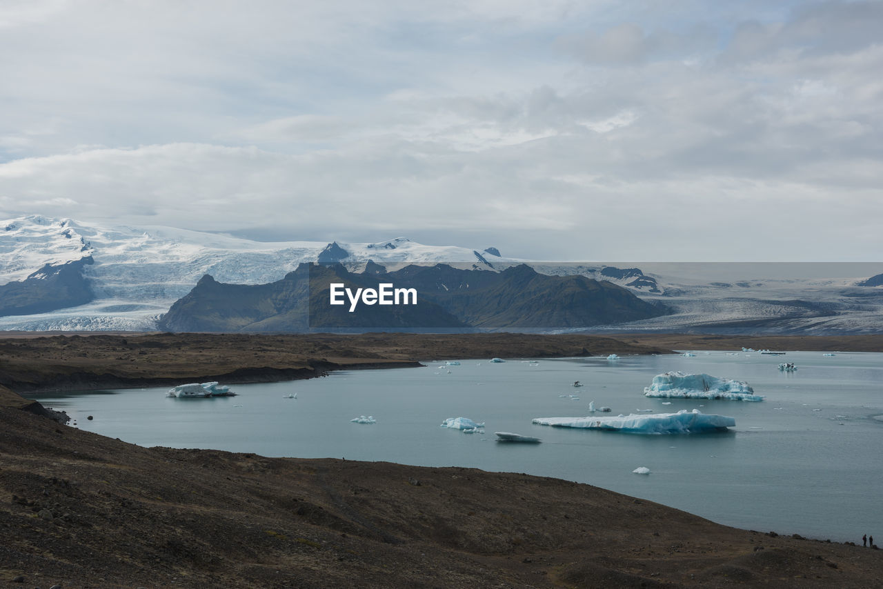 SCENIC VIEW OF LAKE AGAINST MOUNTAINS